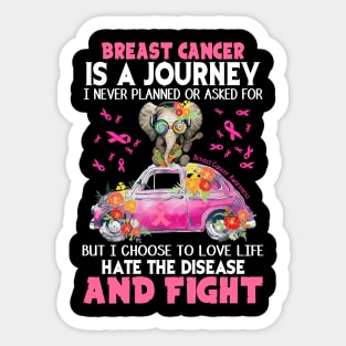 Breast Cancer Is A Journey Sticker